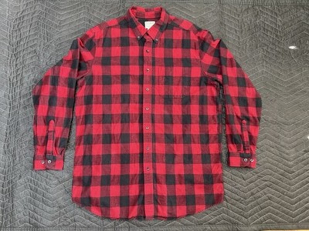 L.L. Bean Flannel Shirt Mens L-Tall Plaid Buffalo Check Traditional Fit